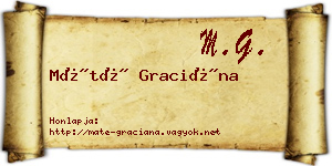 Máté Graciána névjegykártya